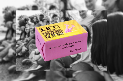 LIFE SOAP BAR (LIFE IS SHORT TAKE THE TRIP BUY THE SHOES EAT THE CAKE) French Pear Fragrance