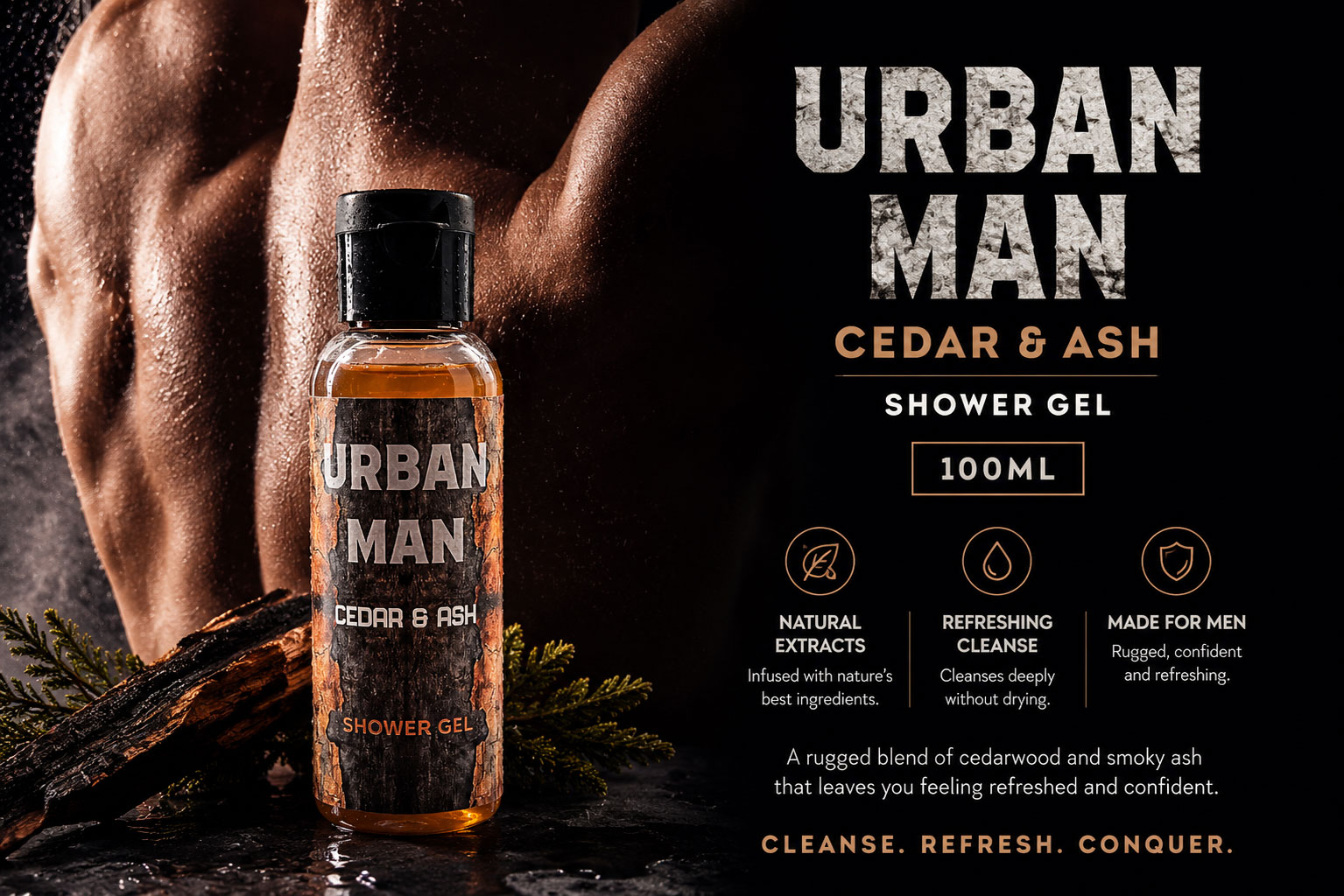 URBAN MAN SHOWER GEL 200ML (Hipster) - Image 2