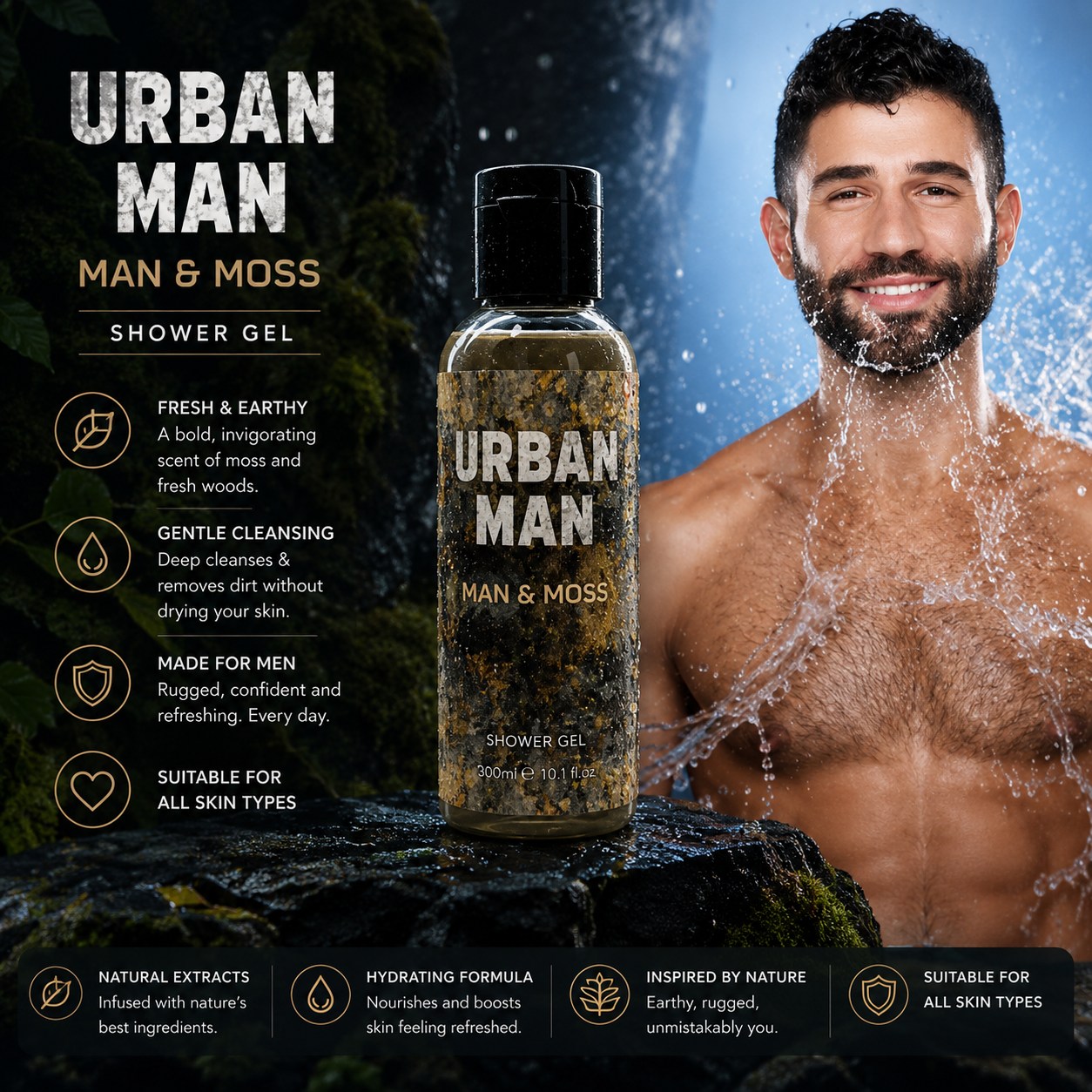 URBAN MAN SHOWER GEL 200ML (Hipster)