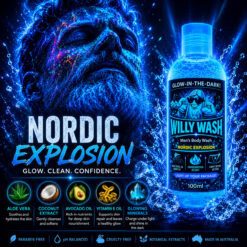 GLOW IN THE DARK MENS BODYWASH RANGE