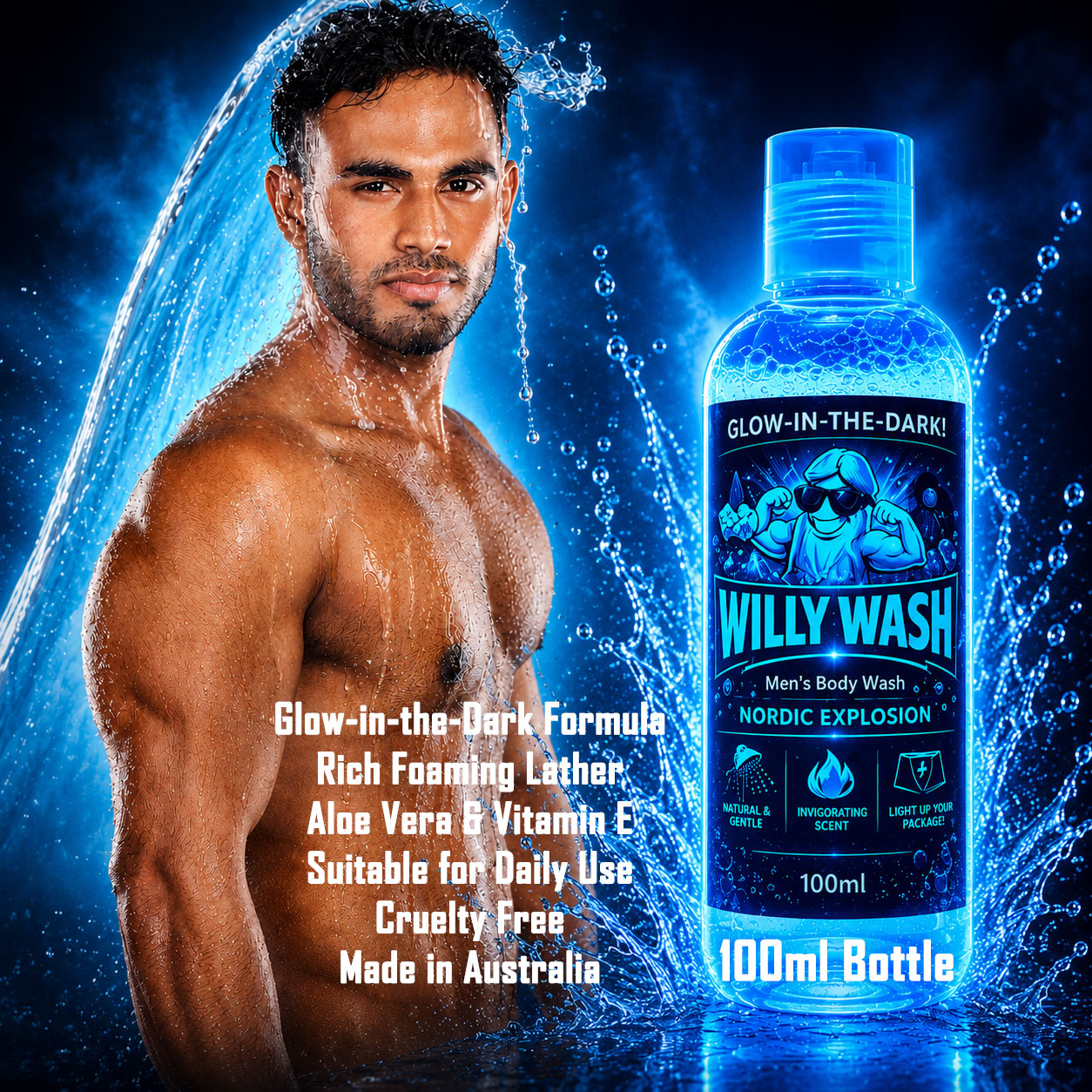 GLOW IN THE DARK MENS BODYWASH RANGE - Image 2